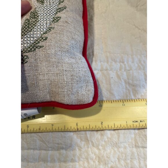 Vintage St. Nicholas Square Love You Deerly Decorative Pillow with Wreath & Bow - Picture 7 of 8